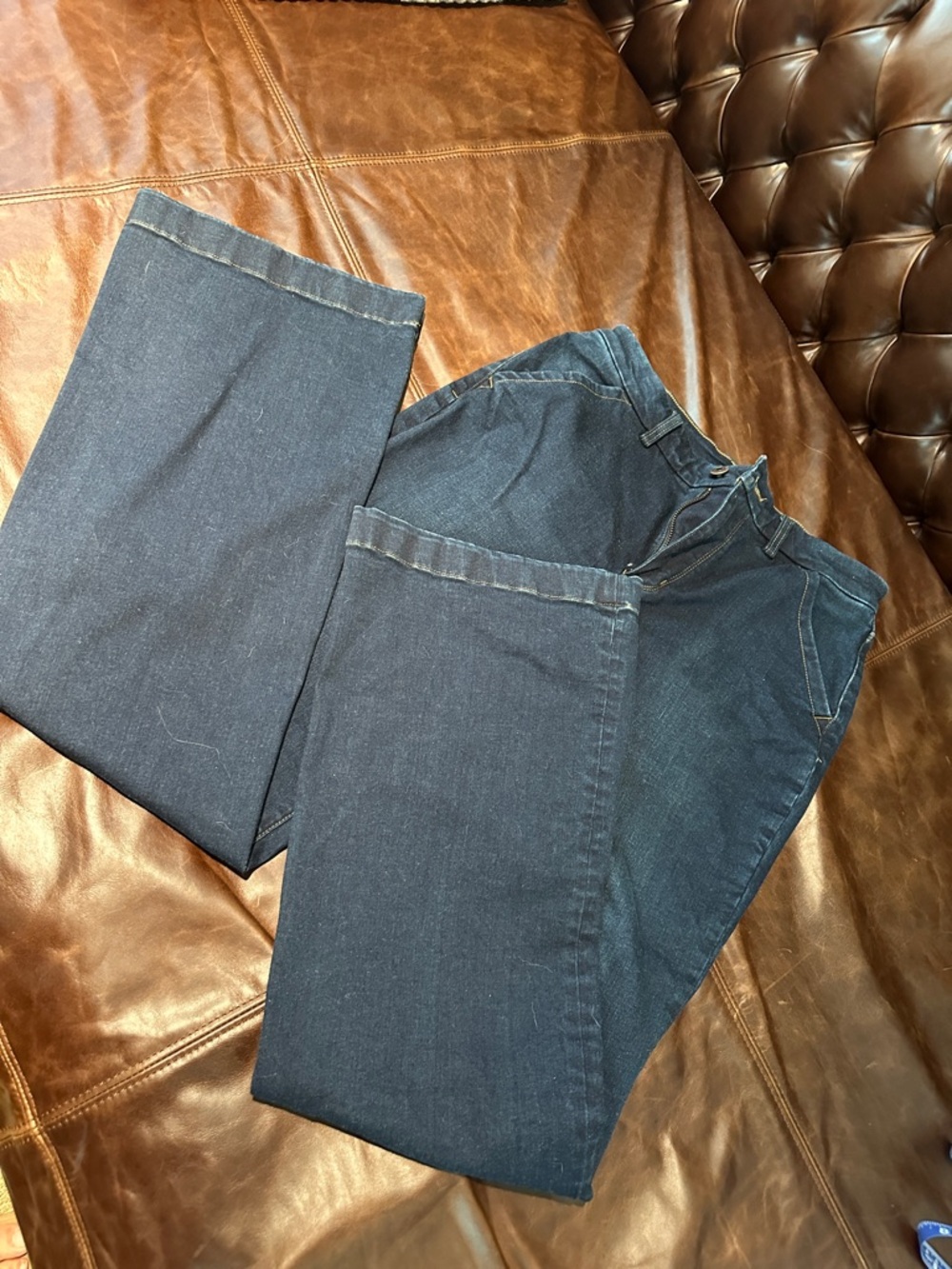 Duluth Trading Co Navy Wide-Leg Jeans